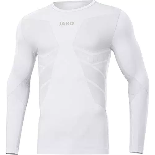 JAKO Herren Komfort 2.0 Longsleeve, Weiß, S EU