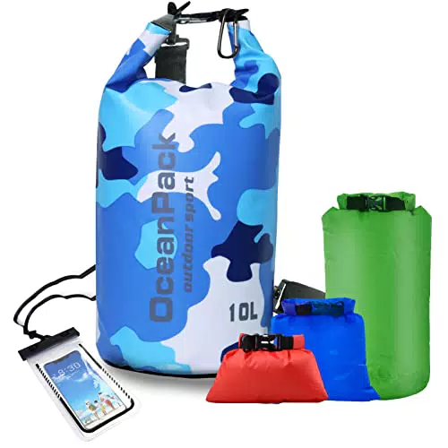 JAMUILS Dry Bag 30L Wasserdichter Rucksack mit 3 Stück Aufbewahrungsbeutel und IPX8 wasserfester Handyhülle