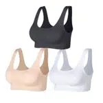 JEMINAY Bustier BH ohne Buegel Schlafen BH Wohlfühl BH Sport BH 3er Pack