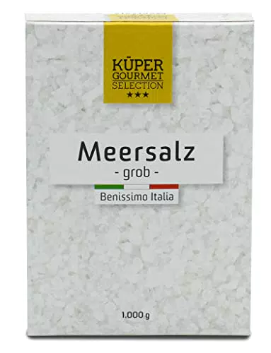 Küper Selection Meersalz - 1000g grobes Salz zum Würzen und Verfeinern - ohne Zusätze oder chemische Nachbehandlung