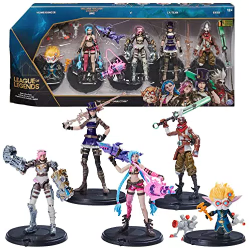League of Legends - 10cm Actionfiguren 5er Pack jeweils mit Accessoires und Ausstellungssockel