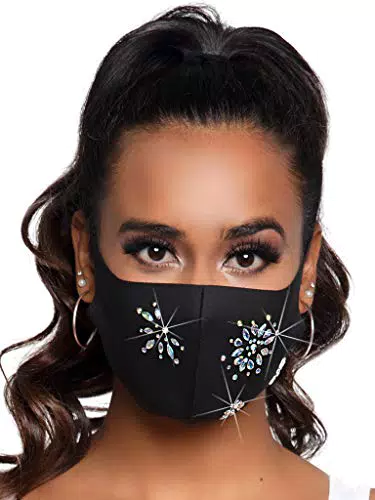 Leg Avenue Fleur Rhinestone Maske Black One Size