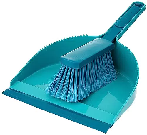 Leifheit Handkehrset Classic mit Spezialborsten, Kehrschaufelset mit extra langer Gummilippe