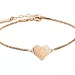 LIEBESKIND Damen Armband Herz Edelstahl Silber 20 cm