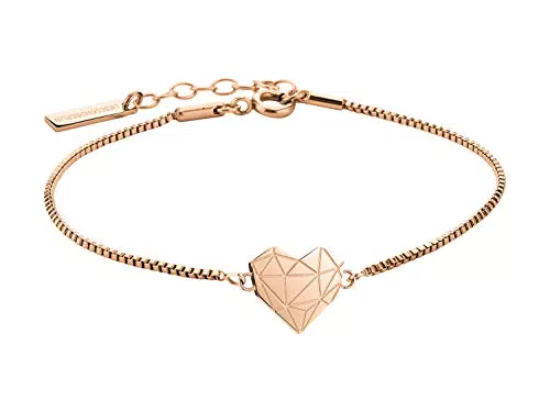 LIEBESKIND Damen Armband Herz Edelstahl Silber 20 cm