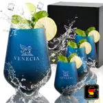 Liedlich VENECIA - Gläser 4x 500ml Trinkgläser Set - Deutsches Luxus Trinkglas - nachhaltige Gin Gläser - Gin Gläser