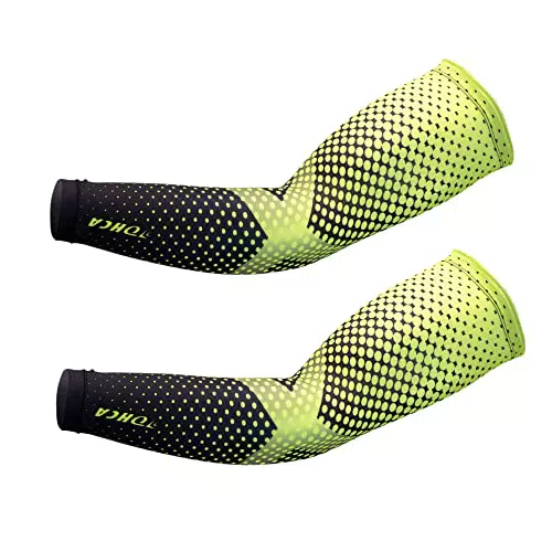 Lohca Arm Sleeves UV Schutz 50+ Gaming Ärmlinge Armstulpen Kompression Rutschfest für Rennrad Sport Esport Volleyball Basketball Golf