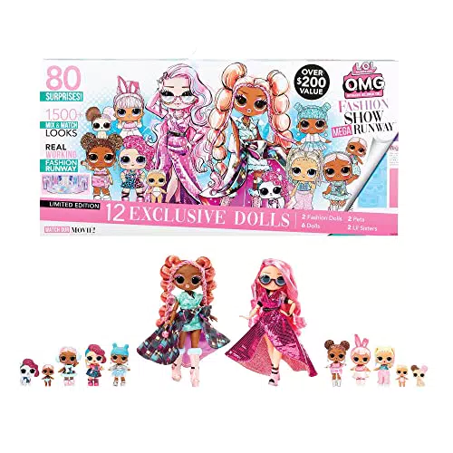 LOL Surprise Fashion Show Mega Runway - 4-in-1 Spielset mit 80 Überraschungen - 12 Puppen