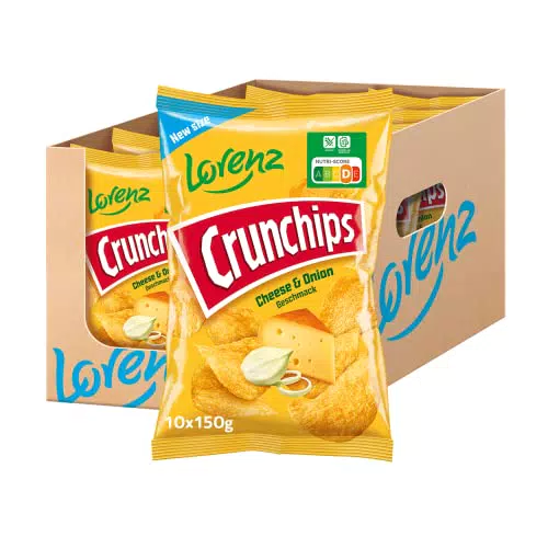 Lorenz Snack World Crunchips Cheese & Onion, 10er Pack