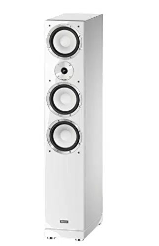 Magnat Quantum 757, weiß Piano/seidenmatt, 1 STK. - dynamischer 3 Wege-Standlautsprecher mit eleganter Front und Doppelbass