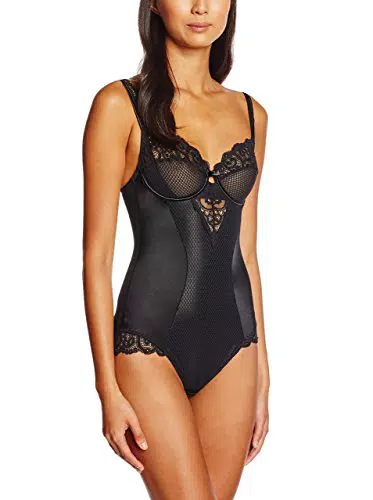 Maison Lejaby 13853-04 Damen Gaby Body Schwarz mit Spitze 85C