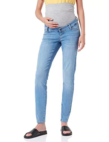 MAMA.LICIOUS Damen MLAYDINA Slim A. Jeans, Light Blue Denim/Detail:WASH