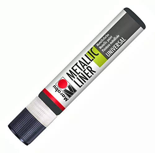 Marabu 18030009779 - Metallic Liner graphit, Effektfarbe auf Wasserbasis