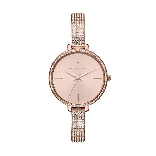 Michael Kors Damenuhr Jaryn, Dreizeigeruhrwerk, 36mm Rose Gold Edelstahlgehäuse mit Edelstahlarmband