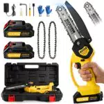Mini Kettensäge mit Akku, JINDUN Akku Kettensäge, 6 Zoll Elektrische Akku Tragbar Kettensäge Mit Zwei Stück Akku & Schnell Ladegerät