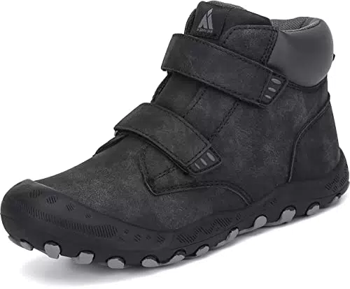 Mishansha Kinder Sportschuhe Klettverschluss Jungen Trekkingschuhe Outdoor Mädchen rutschfest Wanderschuhe Schwarz Gr.30