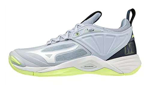 Mizuno Damen Wave Momentum 2 Sneaker, Weiß meliert/Neolime