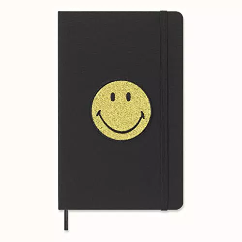 Moleskine - Limitierte Edition, Smiley Liniertes Notizbuch mit Hardcover und Elastikverschluss