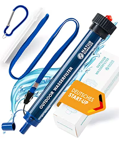 Naturbummler Wasserfilter Outdoor 2000 Liter inkl. Karabiner und Verlängerungshalm Tötet 99