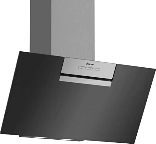 NEFF D85IEE1S0 Dunstabzugshaube schräg N30 / 80cm / Abluft oder Umluft / Energieeffizienz B / Klarglas / schwarz