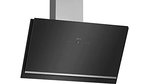 NEFF D95IKP1S0 Dunstabzugshaube schräg N70/ 90cm/ Abluft oder Umluft / EfficientDrive/ TouchControl/ Energieeffizienz A / Klarglas/ schwarz