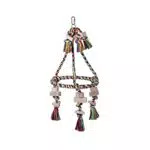 Nobby Cage Toy, Pyramide Baumwolle mit Holzblöcken bunt Ø 30 cm; 59 cm