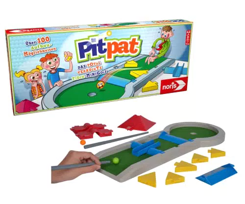 Noris 606064190 Pitpat, Das verrückte Tisch-Minigolf für zu Hause und unterwegs - ab 5 Jahren