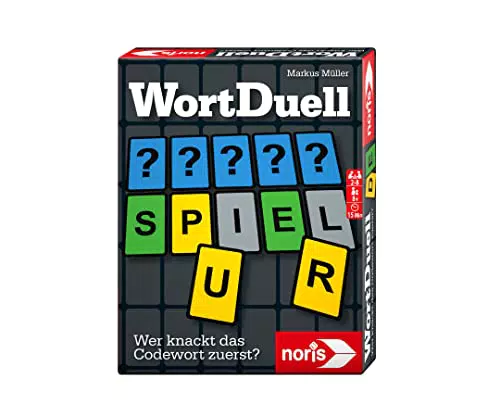 Noris 606261944 Wort Duell - Kartenspiel ab 8 Jahren - kniffliges Team 2 bis 8 Spieler zum Buchstaben und Wörter-Raten