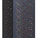 Northpoint LED Stehlampe Lichtsäule mit samtiger Textil Oberfläche und Stanzmuster Höhe ca. 58cm warmweißes Licht schwarz Eckig - ohne Fernbedienung