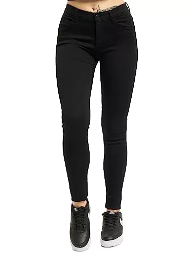 ONLY Damen Onlrain Reg Skinny Cry6060 Noos Jeans, Black Denim