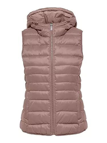 ONLY Damen Puffer Weste Wattierte Stepp Übergangsjacke mit Kapuze Basic ohne Ärmel ONLNEWTAHOE