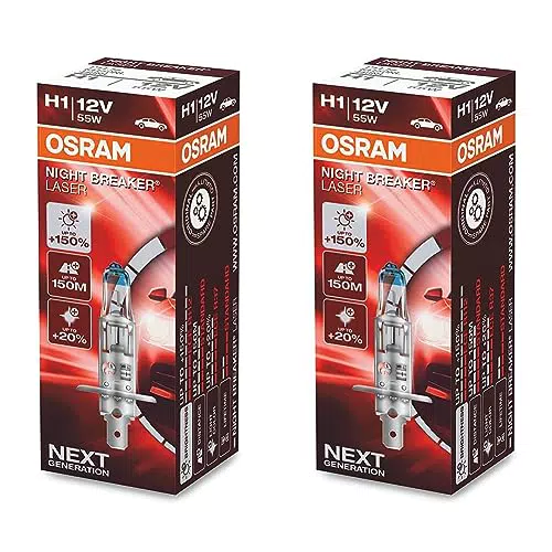 Osram NIGHT BREAKER LASER H1, 150% mehr Helligkeit, Halogen-Scheinwerferlampe