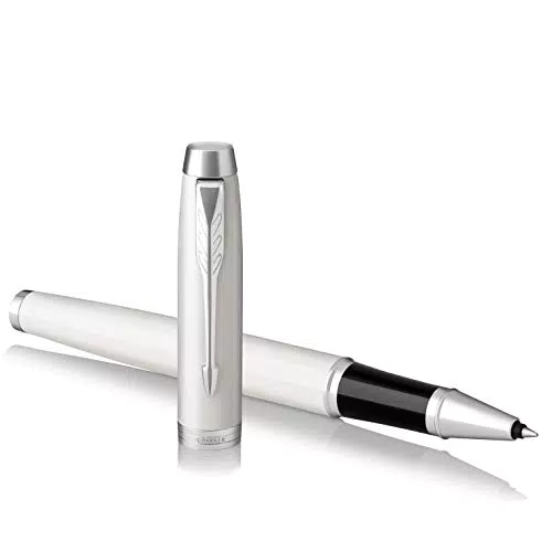 PARKER 1931674 IM Tintenroller, White Lacquer, feine Spitze