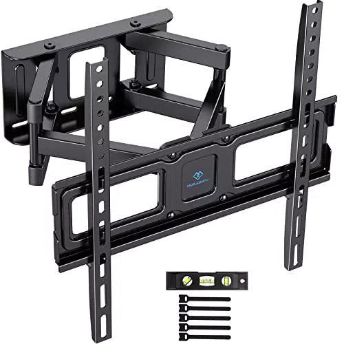 PERLESMITH TV Wandhalterung, Schwenkbare Neigbare TV Halterung für 26-65 Zoll Flach & Curved Fernseher oder Monitor bis zu 45kg