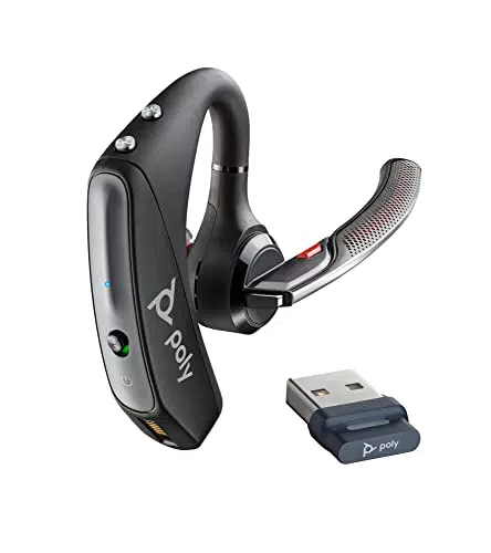 Plantronics Voyager 5200 UC Wireless Headset & Lade-Case Einohr-Bluetooth mit Mikrofon zur Geräuschunterdrückung - Verbindung Handy/PC via Bluetooth - für Teams