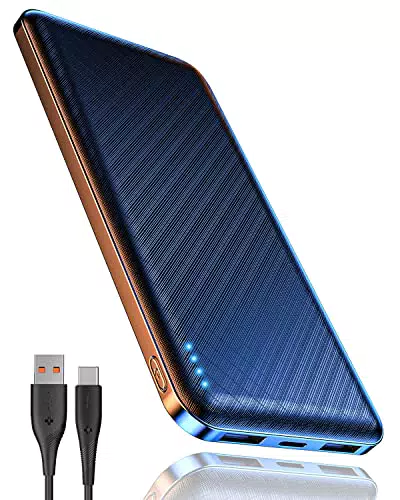 Power Bank, Ultra Slim Leicht 10000mAh Powerbank Klein Aber Stark