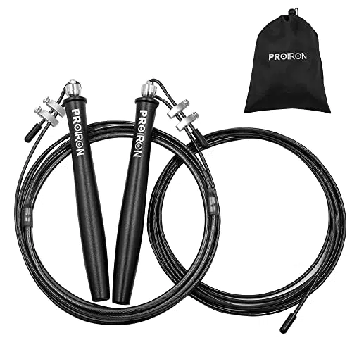 PROIRON Springseil Speed Rope 3M Für Fitness Ausdauer Abnehmen Ideal für Boxen MMA Crossfit HIIT Intervalltraining Double Unders Springseil Erwachsene Herren Boxen Jump Rope Verstellbarer