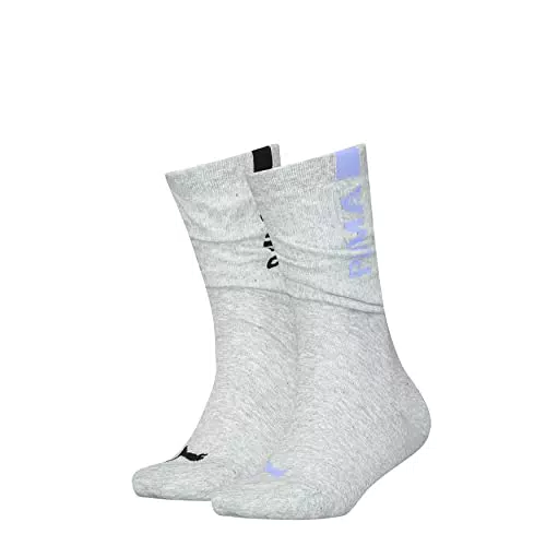 PUMA Damen Slouch Sock Hosiery, Grey Mélange / Elektro
