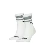 PUMA Unisex New Heritage Short Crew Hosiery, White/Black