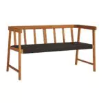 Pureday Gartenmöbel Gartenbank Rivoli - 2-Sitzer Bank Rope für den Garten - Holzbank mit Kordelbespannung - Outdoor Bank - Natur Schwarz - ca. B120 x T56 x H72