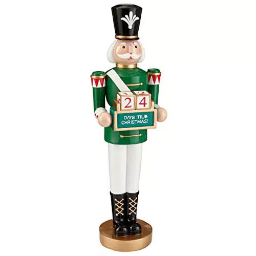 Pureday Weihnachtsdeko - Dekofigur Nussknacker - Adventskalender - Grün - Höhe ca. 46 cm
