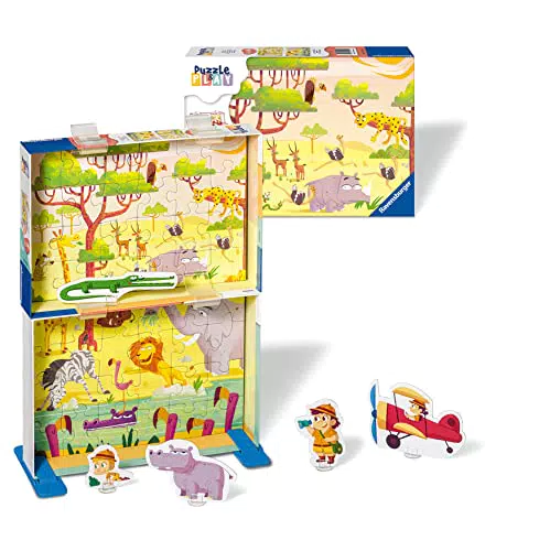 Ravensburger Kinderpuzzle Puzzle&Play 05594 - Safari-Zeit - 2x24 Teile Puzzle für Kinder ab 4 Jahren