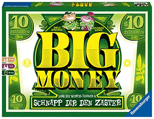 Ravensburger Würfelspiel Big Money, Abwechslungsreiches Spiel für Erwachsene und Kinder ab 8 Jahren