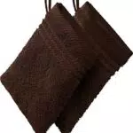 REDBEST Waschhandschuh, Waschlappen New York 2er- Pack braun Größe 15x21 cm - leichte