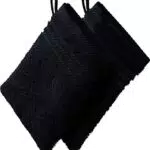 REDBEST Waschhandschuh, Waschlappen New York 2er- Pack schwarz Größe 15x21 cm - leichte