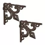 Relaxdays 2 x Regalhalterungen Regalwinkel antik, 2er Set