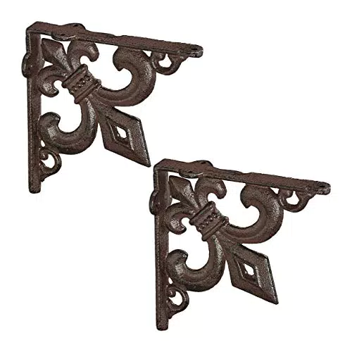 Relaxdays 2 x Regalhalterungen Regalwinkel antik, 2er Set