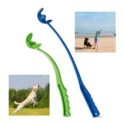 Relaxdays Ballschleuder für Hunde, 2er Set Ballwerfer