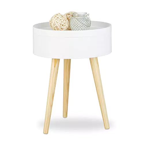 Relaxdays Beistelltisch rund skandinavisches Design