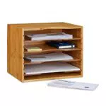 Relaxdays Briefablage aus Bambus HBT: ca. 26 x 33 x 24